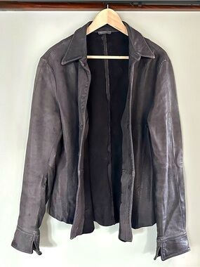 Blur Leather Handmade Italian Leather Jacket IT 50 M/L Charcoal Unlined Blazer